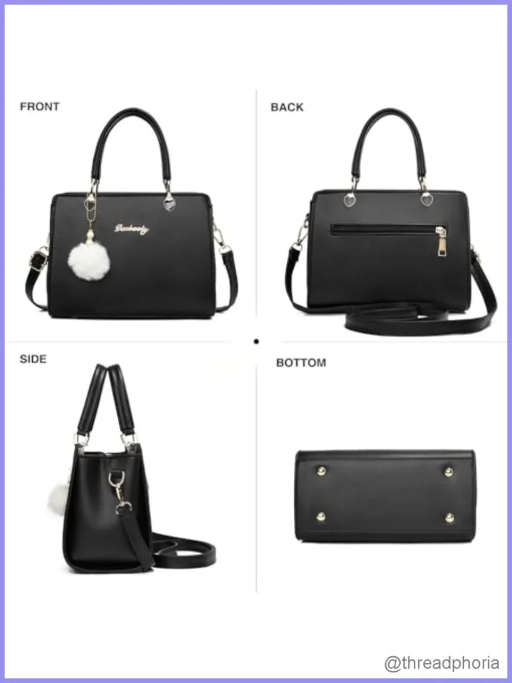 Small PU Leather Satchel Crossbody Bag Top Handle Women's Purse